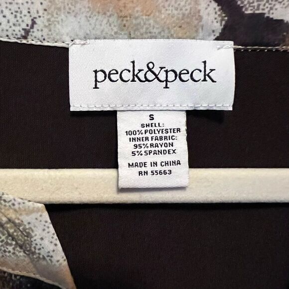 PECK & PECK Butterfly style embellished top blouse brown yellow top - Picture 4 of 8